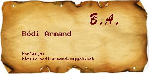 Bódi Armand névjegykártya